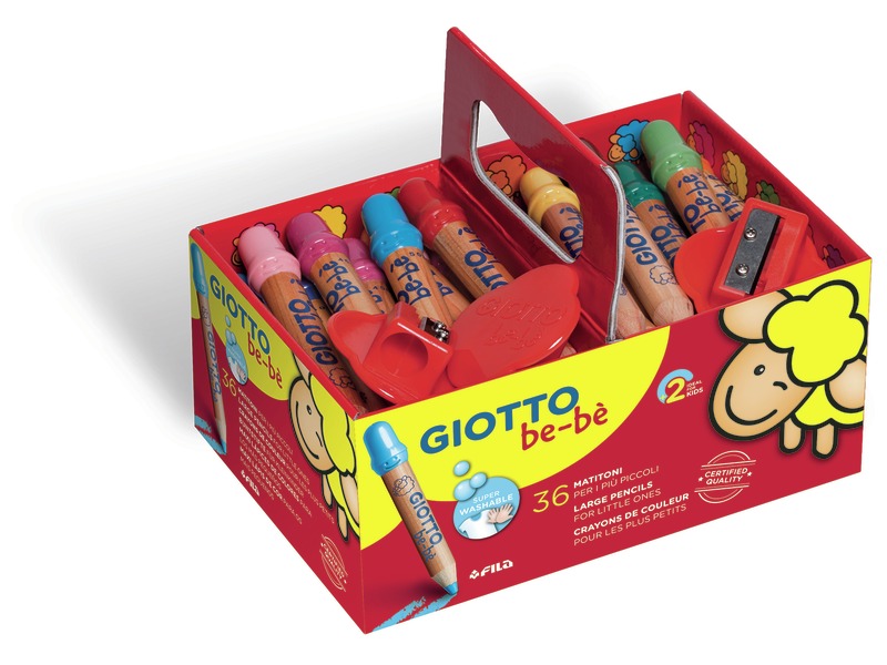 Crayons cire Giotto Bé-bé + taille-crayons - Crayons cire - 10 Doigts