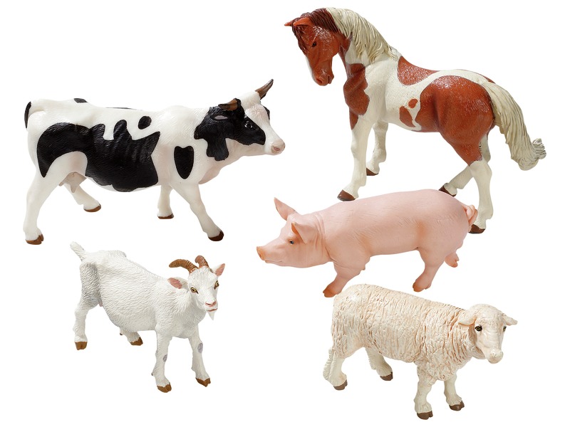 Lot de 12 animaux de la ferme et fermiers en plastique PAPO - La Poste
