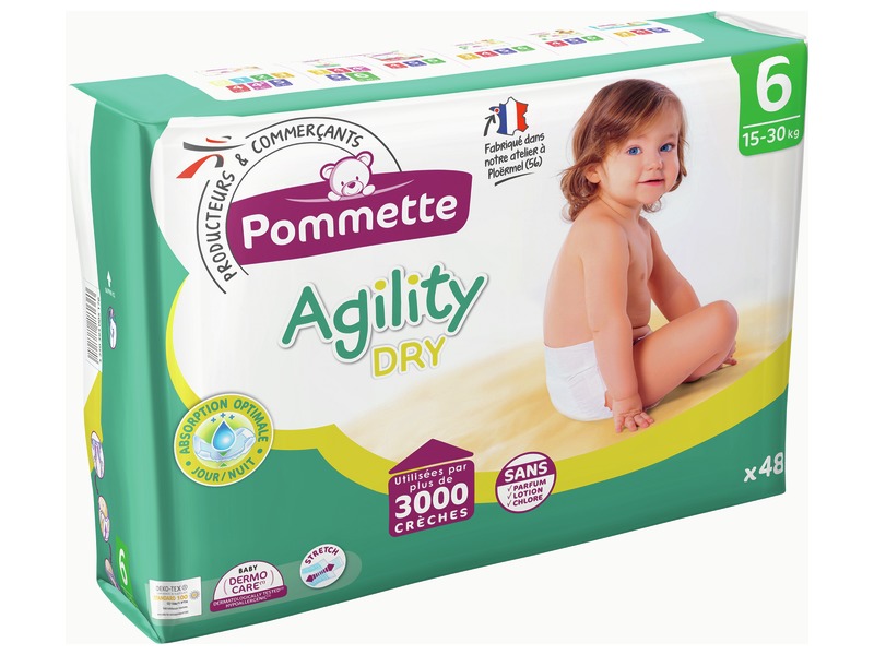 COUCHES JETABLES Pommette 6 PACKS Taille 2 - 3/6 kg