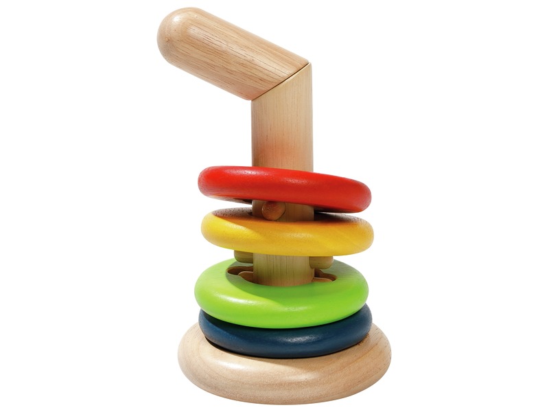 STACKING TOY SPIKY TOWER WITH STACKING RINGS