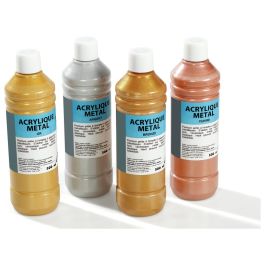 PEINTURE ACRYLIQUE MÉTALLISÉE - Flacons de 500 ml