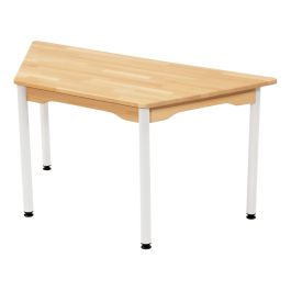 TABLE EN HÊTRE MASSIF NATURE - PIÉTEMENT MÉTAL - Trapèze 120x60 cm