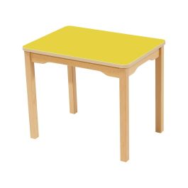 TABLE PLATEAU STRATIFIÉ - PIÉTEMENT EN BOIS - Rectangle 70x50 cm