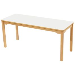 TABLE PLATEAU STRATIFIÉ - PIÉTEMENT BOIS - Rectangle 130x50 cm