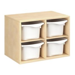 MEUBLE MÉLAMINÉ H: 51 cm - L: 70,5 cm 4 bacs - 2 étagères