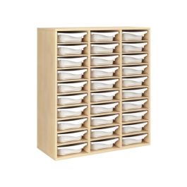 MEUBLE MÉLAMINÉ H: 118 cm - L: 105 cm 30 bacs - 27 étagères