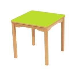 TABLE PLATEAU STRATIFIÉ - PIÉTEMENT BOIS - Carré 60x60 cm