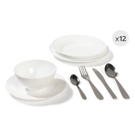 MAXI LOT VAISSELLE EN VERRE TREMPÉ BLANC