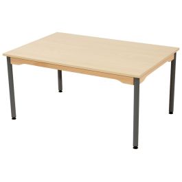 TABLE PLATEAU MÉLAMINÉ - PIÉTEMENT MÉTAL - Rectangle 120x80 cm