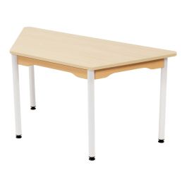 TABLE PLATEAU MÉLAMINÉ - PIÉTEMENT MÉTAL - Trapèze 120x60 cm