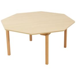 TABLE PLATEAU STRATIFIÉ - PIÉTEMENT BOIS - Octogone Ø 120 cm