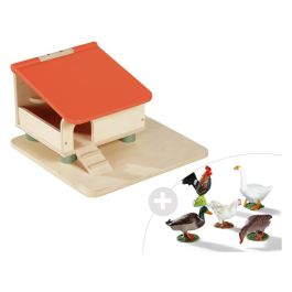 MAXI LOT Le poulailler + 5 animaux