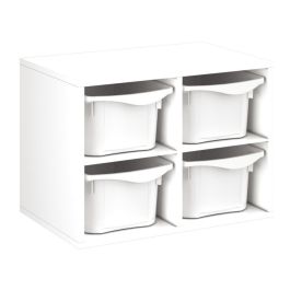 MEUBLE MÉLAMINÉ H: 51 cm - L: 70,5 cm 4 bacs - 2 étagères