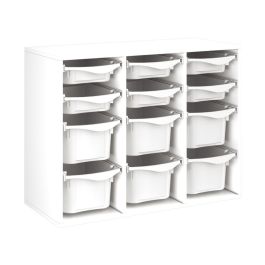 MEUBLE MÉLAMINÉ H: 81 cm - L: 105 cm 12 bacs sur rails