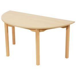 TABLE PLATEAU MÉLAMINÉ - PIÉTEMENT BOIS - Demi-rond 120x60 cm