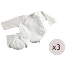 MAXI LOT DE 3 BODIES ET 3 COUCHES Poupée