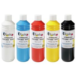 PEINTURE ACRYLIQUE Ultra gloss - Flacon de 500 ml Couleurs primaires