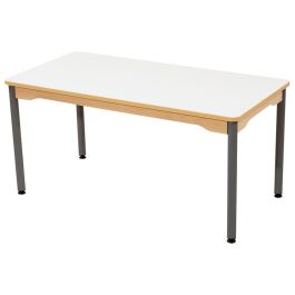 TABLE PLATEAU STRATIFIÉ - PIÉTEMENT MÉTAL GRIS - Rectangle 120x60 cm