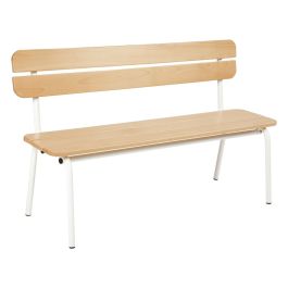 BANC MÉTAL ET BOIS Avec dossier L: 120 cm