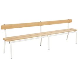 BANC MÉTAL ET BOIS Avec dossier L: 200 cm