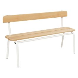 BANC MÉTAL ET BOIS Avec dossier L: 120 cm