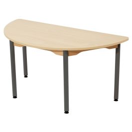 TABLE PLATEAU STRATIFIÉ - PIÉTEMENT MÉTAL GRIS - Demi-rond 120x60 cm