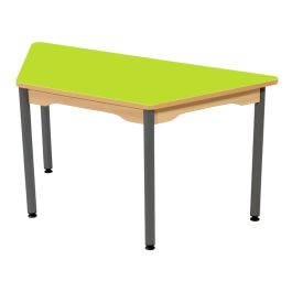 TABLE PLATEAU STRATIFIÉ - PIÉTEMENT MÉTAL GRIS - Trapèze 120x60 cm