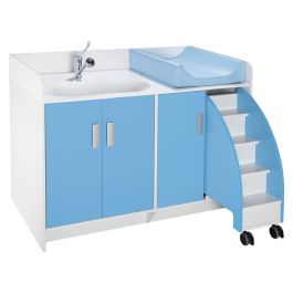 MEUBLE DE CHANGE KAZÉO BAIGNOIRE SOLIDSURFACE avec escabeau intégré