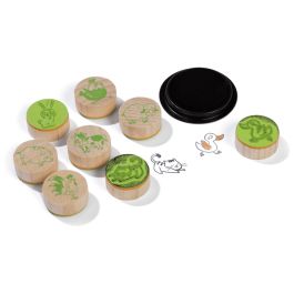TAMPONS EN BOIS STAMPO BAMBINO + ENCREUR Ferme