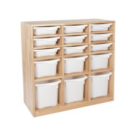 MEUBLE MASSIF NATURE 15 bacs - 12 tablettes