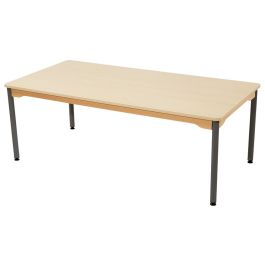 TABLE PLATEAU STRATIFIÉ - PIÉTEMENT MÉTAL GRIS - Rectangle 160x80 cm