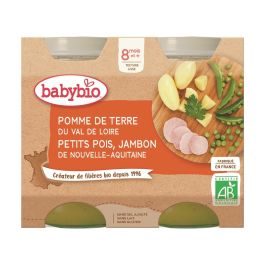 PETITS POTS BIO Pomme de terre, petits pois et jambon - 2 x 200 g