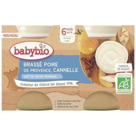 PETITS POTS BIO Brassé lait de vache, poire et cannelle - 2 x 130 g
