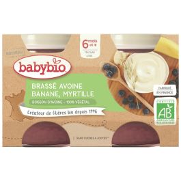 PETITS POTS BIO Brassé végétal avoine, banane et myrtille - 2 x 130 g