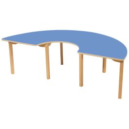 TABLE PLATEAU STRATIFIÉ - PIÉTEMENT BOIS - Demi-cercle 180x90 cm