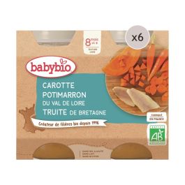 MAXI LOT PETITS POTS BIO Carotte, potimarron et truite - 12 x 200 g