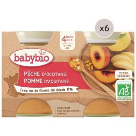 MAXI LOT PETITS POTS BIO Pêche et pomme - 12 x 130 g