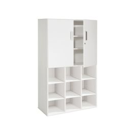 MEUBLE MÉLAMINÉ H: 162 cm - L: 105 cm Portes hautes 9 étagères