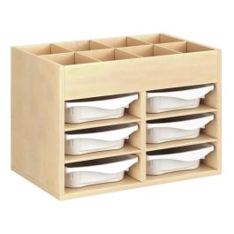 MEUBLE MÉLAMINÉ H: 51 cm - L: 70,5 cm 6 bacs - 4 étagères