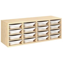 MEUBLE MÉLAMINÉ H: 51 cm - L: 139 cm 16 bacs - 12 étagères