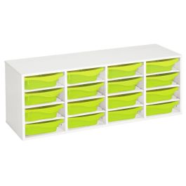 MEUBLE MÉLAMINÉ H: 51 cm - L: 139 cm 16 bacs - 12 étagères