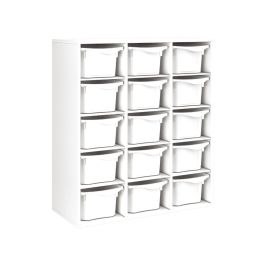 MEUBLE MÉLAMINÉ H: 118 cm - L: 105 cm 15 bacs - 12 étagères