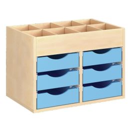 MEUBLE MÉLAMINÉ H: 51 cm - L: 70,5 cm 6 bacs sur rails