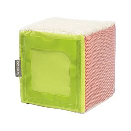 Cube D'éveil Sensoriel Bébé - Thème Banquise, Fabriqué En France, Anneau De Dentition, Miroir, Textures Variées