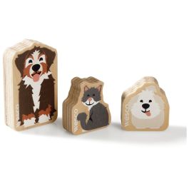 FIGURINE BOIS MAXI LOT 3 FIGURINES EN BOIS Animaux domestiques