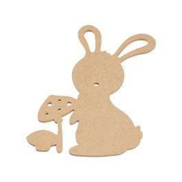 GRAND SUPPORT PLAT À DÉCORER Lapin champignon