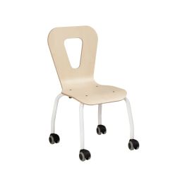 CHAISE COQUE MIA 4 pieds roulettes