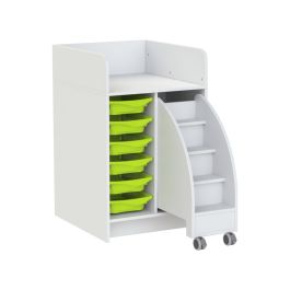 MEUBLE À LANGER KAZÉO 70 cm avec 6 stop-bacs et 1 escabeau