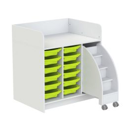 MEUBLE À LANGER KAZÉO 104 cm 12 stop-bacs et 1 escabeau