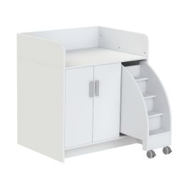 MEUBLE À LANGER KAZÉO 104 cm 6 étagères, 2 portes et 1 escabeau